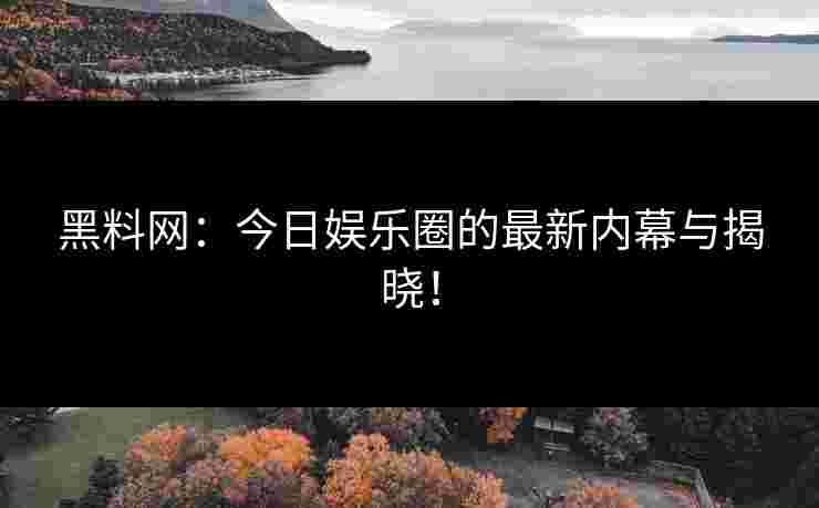黑料网：今日娱乐圈的最新内幕与揭晓！