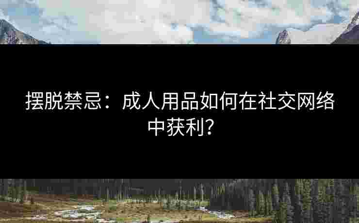 摆脱禁忌：成人用品如何在社交网络中获利？