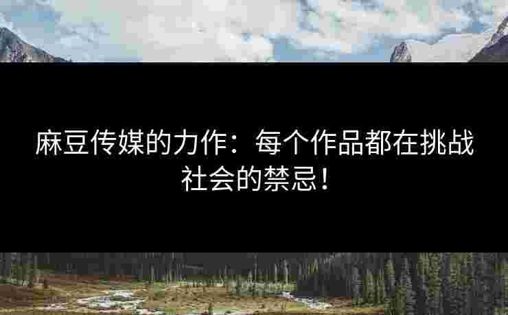 麻豆传媒的力作：每个作品都在挑战社会的禁忌！