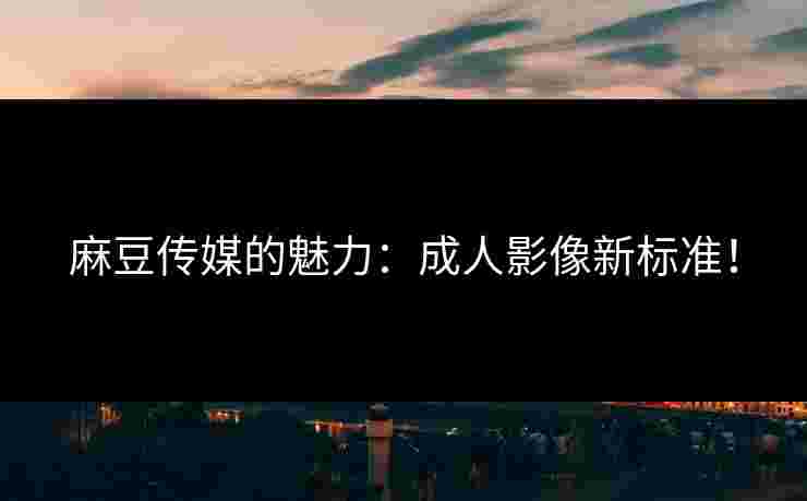 麻豆传媒的魅力：成人影像新标准！